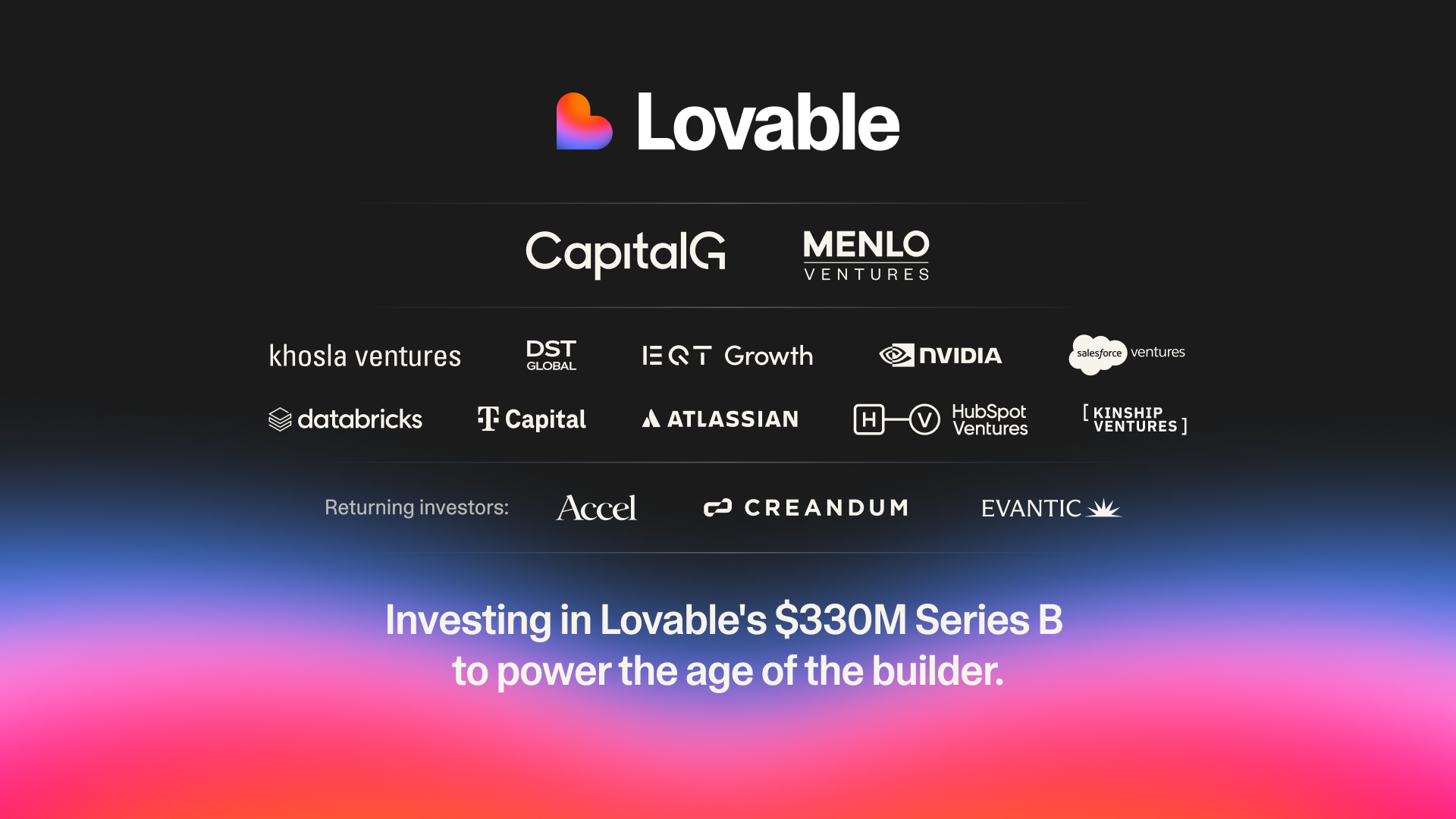 Lovable raises $330M to power the age of the builder
